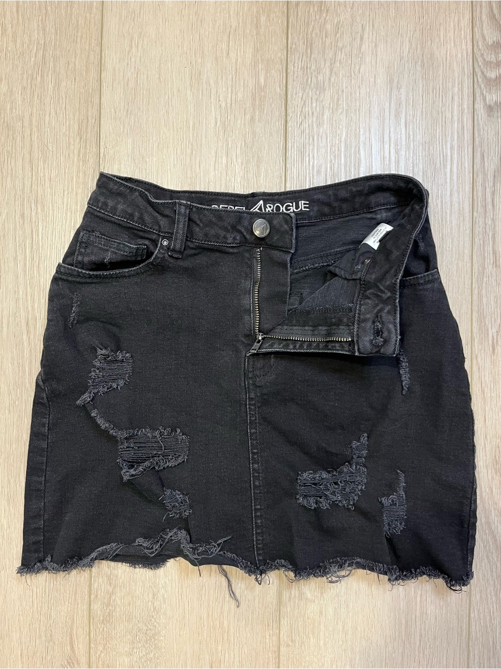 REBEL ROGUE Distressed Black Denim Mini Skirt - FREE SHIPPING on Bundles $95+ - Picture 3 of 10